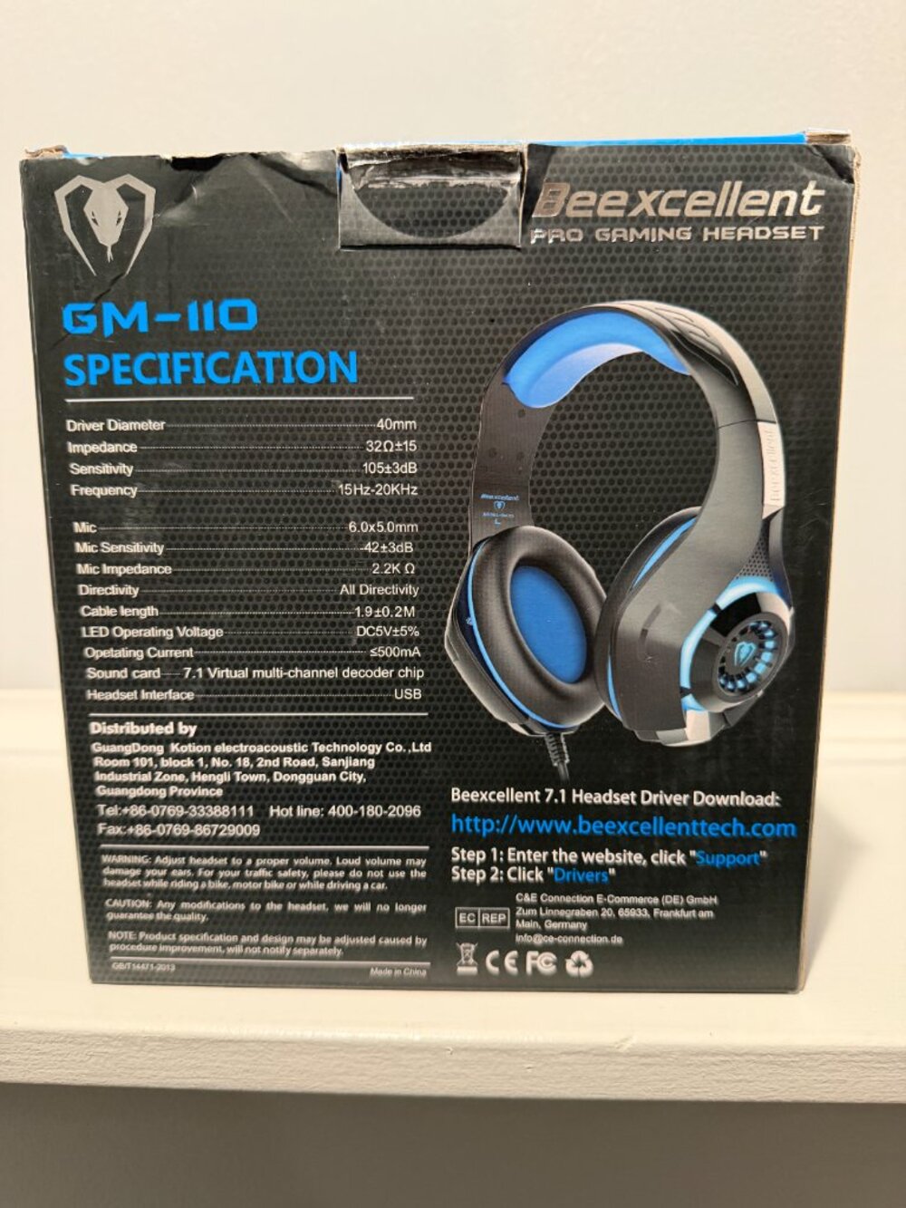 BEEXCELLENT GM-110 PRO GAMING HEADSET - 7.1 SURROUND SOUND USB- NEW - Picture 6 of 8